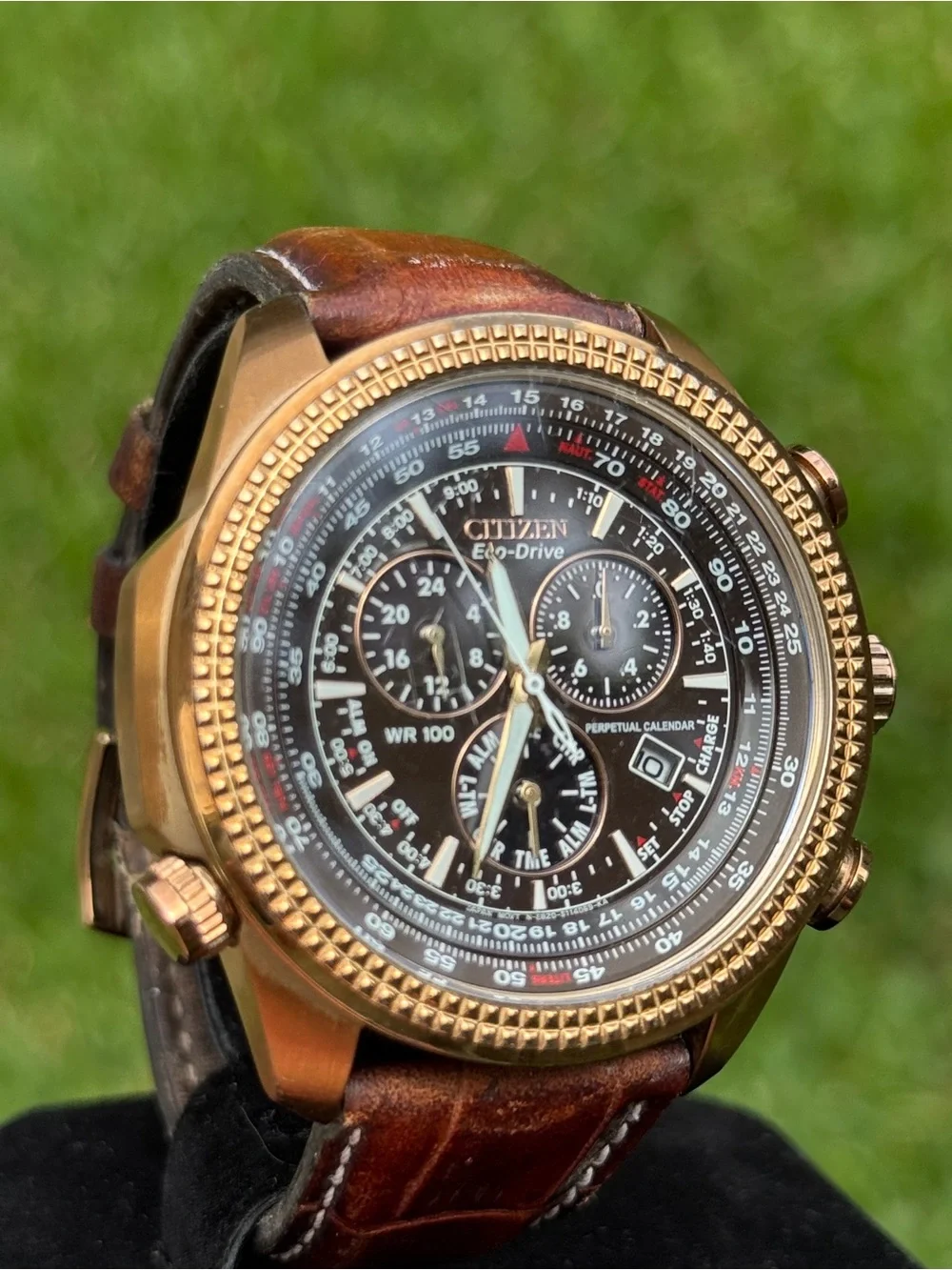 CITIZEN BL5403-03X Perpetual Calendar Brown Dial Leather Strap Men's Rose Gold